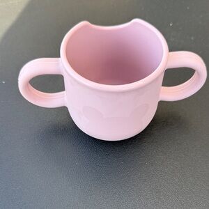 Pink Two-Handle Silicone Baby Open Cup